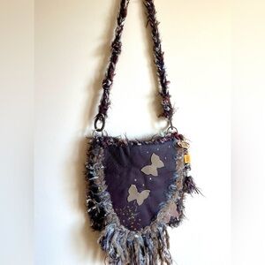Handmade Mixed Yarn Crossbody Bag – One of a Kind